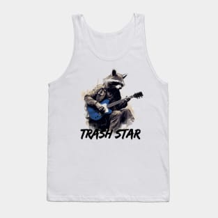 Raccoon Trash Star Playing The Electric Guitar Tank Top